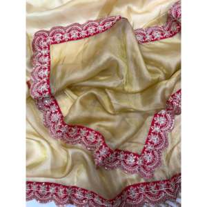 ผ้าไหมซารีสำหรับงานปาร์ตี้ พร้อมงานปักเลื่อมและลายปักดิ้น - Product Image 6