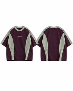 T-shirt Oversize Unisexe en Coton Bordeaux Sauge à Épaules Tombantes, Style Streetwear, Vêtement Personnalisé pour la Vente en Gros et Marque Privée - Product Image 4