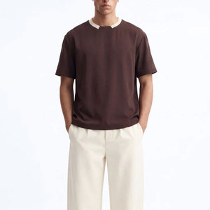 FIVE MEN T-shirt pour hommes 100% Coton, coupe oversize, style Hip Hop, délavé à l'acide, noir, avec impression au dos, vente en gros - Product Image 1