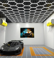Plafonnier hexagonal en nid d'abeille à haute luminosité, taille personnalisée disponible, 110V 220V, plafonnier hexagonal polygonal LED pour garage