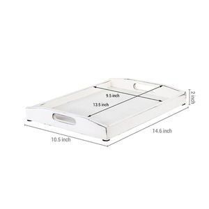 Plateau de service rectangulaire en bois de pin fait à la main de luxe avec poignées plateaux en bois durables pour la décoration intérieure service de nourriture nouveauté - Product Image 2