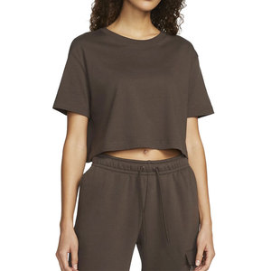T-shirt court en tricot pour femme, 100% coton, léger, respirant et confortable, idéal pour l'été et les tenues décontractées - Product Image 1