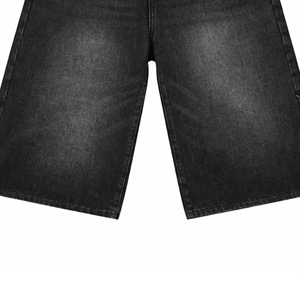 <b>Men</b>’s <b>Black</b> Washed Denim Jorts Loose Fit Knee Length Baggy Jean <b>Shorts</b> Casual Streetwear Summer Fashion - Product Image 6