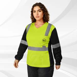 ZUNEZI INTERNATIONAL Ropa de Trabajo de Seguridad EN ISO 20471 ANSI Clase 1 Sudadera con Capucha de Alta Visibilidad con Cremallera Completa Reflectante - Product Image 5