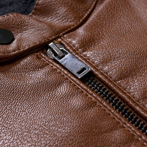 Vestes en cuir décontractées pour hommes, nouvelle collection, prix abordable, col montant, fermeture éclair sur le devant, couleurs personnalisables, imperméables, écologiques - Product Image 5