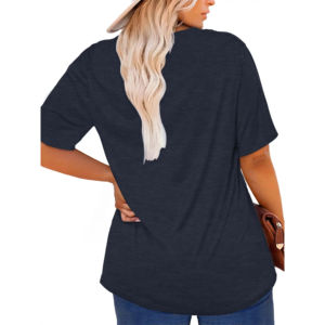 T-shirt à manches courtes pour femmes, vêtements respirants pour femmes, t-shirts d'été en coton slim, col rond, t-shirts décontractés pour femmes - Product Image 2