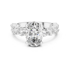 Anillo de Doble Banda con Diamante Moissanite de Corte Ovalado para Mujer, Anillo para Fiesta de Cóctel, Anillo de Compromiso, Anillo de Boda, Regalo de Cumpleaños - Product Image 1