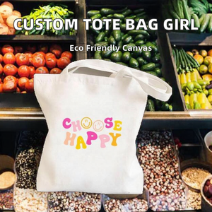 Sac fourre-tout en toile de coton recyclé avec motif de lettres personnalisé et bandoulière pour filles - Product Image 2