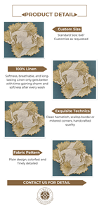 Servilleta de lino para cóctel bordada con un elegante pez dorado, líneas fluidas que añaden suavidad y un encanto elegante a la mesa. - Product Image 2