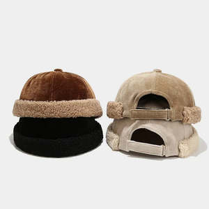 RAO CRAFT EXPORTS Gorro Docker Personalizable con Forro Sherpa, Tela de Pana de Terciopelo, Sin Visera, Gorro de Invierno con Puño Plegable, Unisex, OEM, ODM - Product Image 4