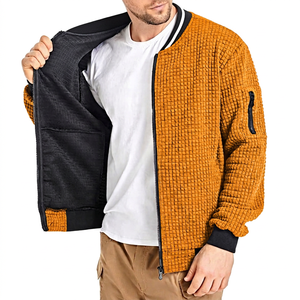 Veste polaire grise pour homme avec fermeture éclair, col montant décontracté, coupe régulière, logo frontal, respirante, coupe-vent, pour l'automne - Product Image 5