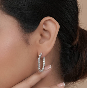 Boucles d'oreilles en diamant de laboratoire certifié IGI, argent 925, taille brillant, VVS1, couleur E, luxe - Product Image 4