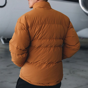 Unisex Lightweight <b>Thick</b> Long Sleeve Puffer Jacket Comfortable Stand Collar Waterproof Windproof Cotton Filled Hooded <b>Coat</b> for - Product Image 1
