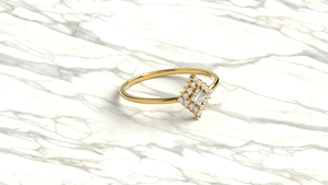 Anillo de Diamantes de Lujo en Oro de 18K, Corte Princesa, Diseño de Estrella, Estilo Art Deco, Anillo de Compromiso, Joyería Fina para Novia, Regalo para Mujer - Product Image 3
