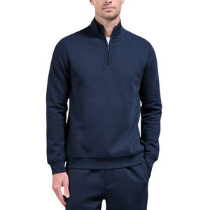 Bulk Custom Streetwear Plain Men Half <b>Zipper</b> <b>Sweatshirt</b> Casual Loose Fit Long Sleeve Fleece Men Quarter Zip Pullover Jacket Oem - Product Image 3