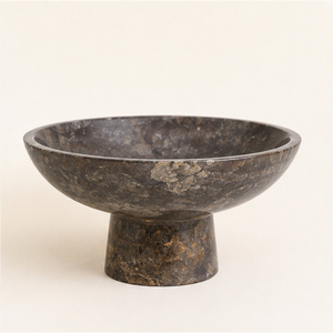 Luxury Gray Natural <b>Stone</b> Pedestal Bowl Wholesale <b>Large</b> Marble Fruit Bowl for Kitchen Centerpiece and Decorative Table Bowl - Product Image 5