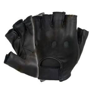 Guantes de conducción Premium (1/2 dedos) Motocicleta Corte a mano Dedo Conducción Hombres Guantes de cuero de Pakistán - Product Image 5