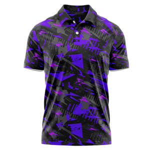 Chemises polo pour hommes de haute qualité, à motif personnalisé, imprimées par sublimation, haut de gamme, à séchage rapide, respirantes, en polyester, sublimation - Product Image 2