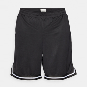 Shorts de basket-ball pour hommes, couleur unie noire, taille élastique, séchage rapide, shorts décontractés Bermuda - Product Image 3