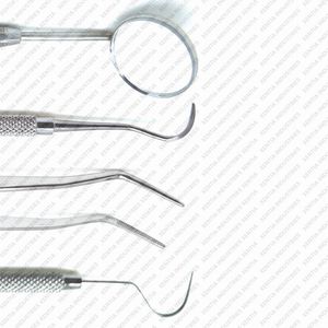 Dental Examination Tools Kit Of 4 PCS Explorer <b>Sickle</b> Scaler Tweezers Mirror Stainless Steel Dental Diagnostic Kit CE Certified - Product Image 4