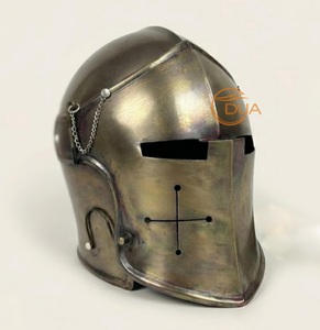 Casque de Chevalier Médiéval en Acier, Style Croisé avec Barbuta, Finition Antique pour Reconstitutions Historiques et Expositions - Product Image 6