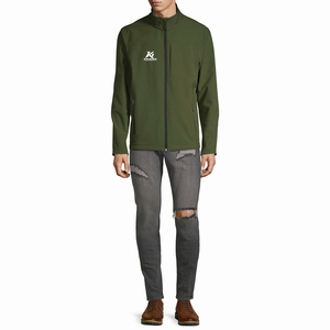 Custom School Winter Windbreaker Jacket for Students with Green School Colors <b>Fleece</b> Lining <b>Zipper</b> Pockets and OEM Factor - Product Image 3