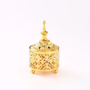 Brûleur à Bakhoor de Luxe Doré, Porte-Encens Arabe Oud, Mabkhara Décorative en Métal, Brûleur de Parfum d'Ambiance pour la Maison - Product Image 3