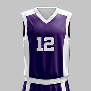 Tenues de basketball respirantes grande taille 100 % polyester sans manches fabriquées au Pakistan livraison rapide vêtements de sport ensembles bleus et blancs - Product Image 6