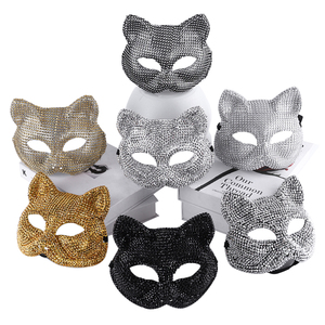 Maschere in Plastica all'Ingrosso con Motivi di Teste di Gatto e Volpe, per Cosplay, Halloween, Compleanni, Matrimoni, Feste, Danza, Teschi e <span class=keywords><strong>Clown</strong></span> - Product Image 6