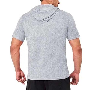 Wholesale Best Selling Lightweight Summer Embroidered <b>Short</b> <b>Sleeve</b> <b>Hoodie</b> <b>Men</b> Custom Pullover 100% Cotton Fleece Breathable - Product Image 5
