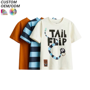 T-shirts unisexes pour enfants, couleur unie, respirants, séchage rapide, 100% coton, décontractés, manches courtes, service ODM pour garçons et filles, imprimé cartoon - Product Image 3
