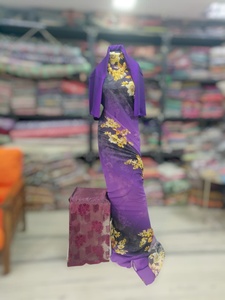 Vestido de Novia Ecológico de Lujo con Tejido Dirac Alemán, Estampado Floral Amarillo y Shaash a Juego |   Ropa de Fiesta para Chicas y Mujeres - Product Image 1