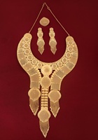 Collier en laiton plaqué or 24 carats avec chaîne maille forçat, pendentif fleur, bijoux tendance pour femme, 1 gramme, 16 pouces, ensemble complet