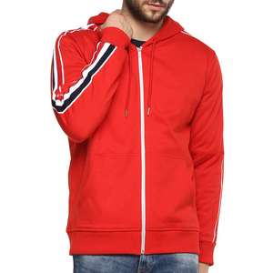 Sudadera con Capucha Extra Grande de Forro Polar Tejido con Cierre Completo para Hombre, con Logotipo Personalizado, Mangas Regulares, Invierno, Ecológica, Servicio OEM, Color en Contraste - Product Image 2