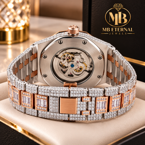 นาฬิกาข้อมือผู้ชาย MB Luxury รุ่น Octagon ระบบจักรกล ขนาด 40 มม. ตัวเรือนสแตนเลส ขอบหน้าปัดประดับเพชร หน้าปัดอนาล็อก กระจกแซฟไฟร์ สายแบบ Deployment Clasp - Product Image 3