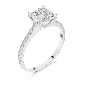 Anillo de Compromiso de Diamantes con Talla Personalizable, el Mejor Regalo para Mujeres - Product Image 1