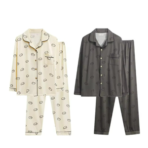 <b>Men</b> Long Sleeve <b>Pajama</b> <b>Set</b> Printed Sleepwear Two Piece Homewear Lounge Outfit <b>for</b> Spring and Autumn - Product Image 1
