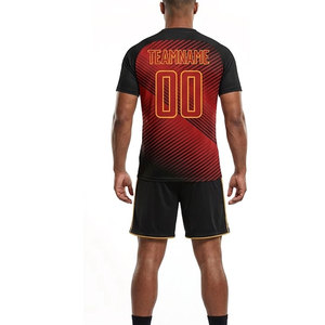 เสื้อฟุตบอลที่ทันสมัยสวมใส่ฟุตบอลที่มีความยืดหยุ่นและวัสดุดูดซับเหงื่อสำหรับผู้เล่นกีฬาที่ใช้งาน - Product Image 5