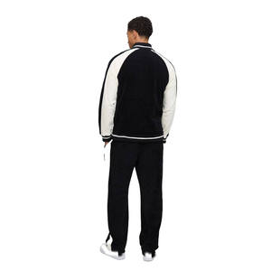 Mens Black and White Colorblock <b>Track</b> <b>Jacket</b> and Matching Pants Tracksuit OEM ODM Wholesale Apparel - Product Image 3