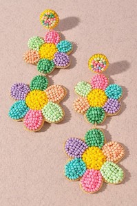 <b>Rainbow</b> Heart Beaded <b>Drop</b> Earrings Women's Bohemia Style Party Jewelry Acrylic Resin Lucite Fashion Earrings - Product Image 5