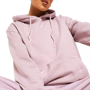 Hoodie décontracté épais et personnalisé pour femme, à manches longues, épaules tombantes, couleur unie, en molleton épais délavé à l'acide - Product Image 3