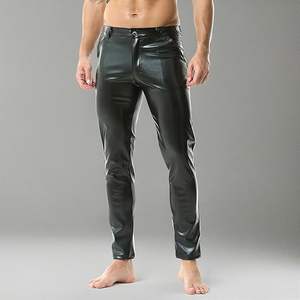 Pantalones de Cuero para Hombre, de Cuero Vacuno Auténtico, Corte Ajustado, Estilo Motero, Casuales, de la Mejor Calidad - Product Image 1