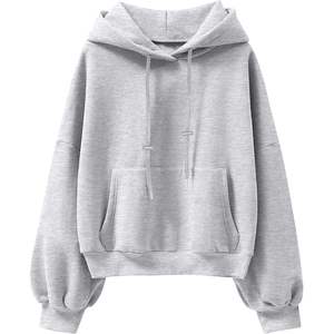 เสื้อฮู้ดผ้าฝ้ายฟลีซสำหรับผู้หญิง OEM สไตล์ลำลอง มีเชือกผูก บริการสกรีนแบรนด์ตามสั่ง - Product Image 3