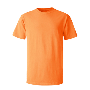 T-shirts pour hommes en coton d'été couleur orange, grande taille, design personnalisé, col rond, manches courtes, coupe ajustée, décontractés - Product Image 1