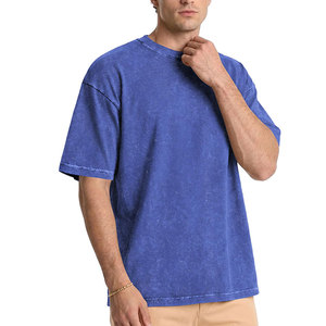 Camiseta de algodón oversize para hombre, transpirable, estilo vintage, lavado ácido, de alto gramaje, proveedor de ropa urbana. - Product Image 3
