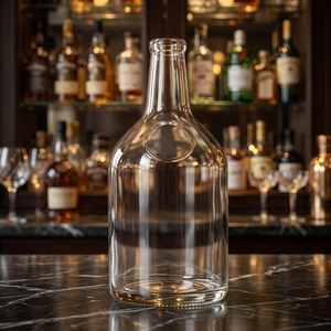 Bouteille de vin carrée mate transparente épaissie de 750 ml personnalisée pour spiritueux, whisky, <span class=keywords><strong>XO</strong></span> avec bouchon - Product Image 1