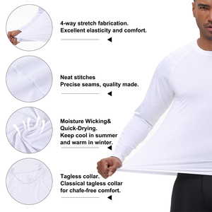Customized Quick Dry Breathable Full Sleeve <b>T</b>-<b>Shirt</b> For Adult <b>Polyester</b> Made White Color Sport Men's Running <b>T</b>-<b>Shirt</b> - Product Image 6