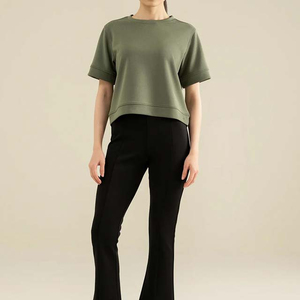 Pakistan Manufacturer Latest Design Women Crop <b>Top</b> T Shirts Summer Eco-Friendly Quick Dry Breathable Polyester Cotton Material - Product Image 2