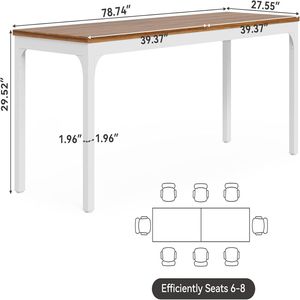 Extra Long Rectangular Executive Computer <b>Desk</b> for Office or Conference Use - Product Image 6