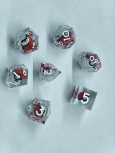 Ensemble de dés en résine écologique gravés avec logo personnalisé D20 D4 D6 D8 D10, paillettes, pour jeux de société Dungeons and Dragons Dnd, Trpg, Cthulhu, Coc - Product Image 6
